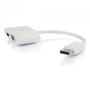 C2g 28274 8in Displayport To Hdmi Or Vga Adapter Converter - White - D