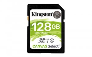 Kingston SDS/128GB Memory  128gb Sd Card Canvas Select 80mbs Read 10mb