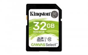 Kingston SDS/32GB Memory  32gb Sd Card Canvas Select 80mbs Read 10mbs 