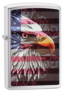 Zippo 28652 Windproof Lighter Eagle Flag Brushed Chrome