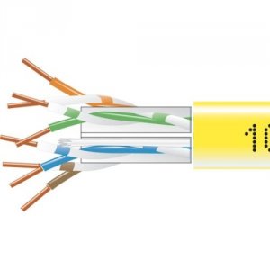 Black EYN873B-PB-1000 Gigatrue 550 Cat6 Bulk Pln, Yellow, 1000