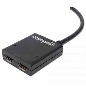 Manhattan 207430 Hdmi 2-port Splitter With Integrated Cable Displays V