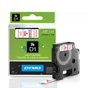 Dymo 45015 Red Print White Tape, 12 X 23