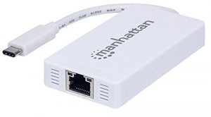 Manhattan 507608 Type-c To 3-port Usb 3.0 Hub With Gigabit Network Ada