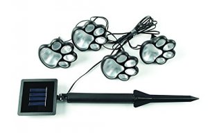 Jobar JB7356 Ideaworks Solar Paw Print Lights Set Of 4 Black