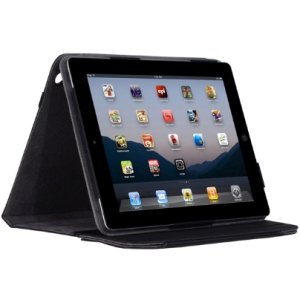 Ipio IPAD-204 Kickstand Ipad 2 Leather Case - Black With Light Gray Li