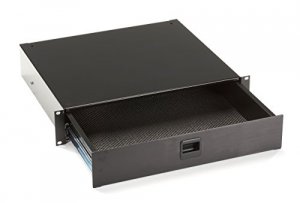 Black RMMT17 Rackmount Media Storage Drawer, 2u, Blac