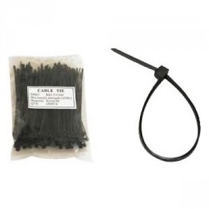 Unirise ZIP-08IN-100PKBK 8 Nylon Cable Tie 50lbs Black 100pk