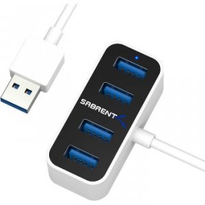 Sabrent HB-MNBW 4port Mini Portable Usb 3.0 Hub Worlds Smallest Usb 3.