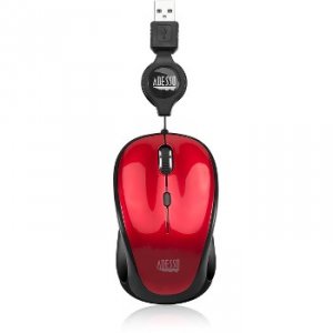 Adesso IMOUSE S8R Mouse Imouse S8r Usb Illuminated Mini Mouse Red With