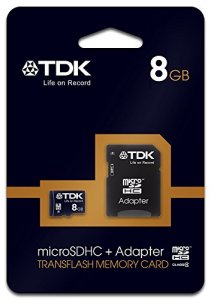 Tdk 78537 Microsdhc Memory Card, 8gb, , Class 4, With Sd Adapter