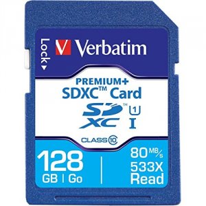 Verbatim 98729 Memory Card, Premium+ 533x Sdxc, Uhs-1, Class 10, 128gb