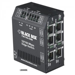 Black LBH600A-H-48 Heavy-duty Edge Switch, (6) Copper Ports