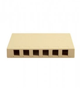 Cablesys ICC-SURFACE6IV Ic107sb6iv Surface Box 6 Pt Ivory