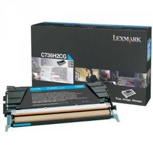 Original Lexmark C736H2CG Cyan High Yield Toner Cart For