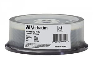 Verbatim 98924 M-disc Bd-r Dl, , 50gb, 6x, Branded Surface, 25pk Spind