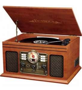 Innovative INN-VTA-200B-ESP 6-in-1 Victrola Entertainment Center