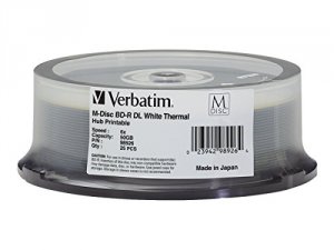 Verbatim 98926 M- Disc Bd-r Dl, 50gb, 6x, White Thermal Hub Printable,