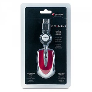 Verbatim 97255 Mini Travel Optical Mouse, , Metro Series, Red