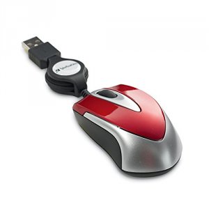 Verbatim 97255 Mini Travel Optical Mouse, , Metro Series, Red