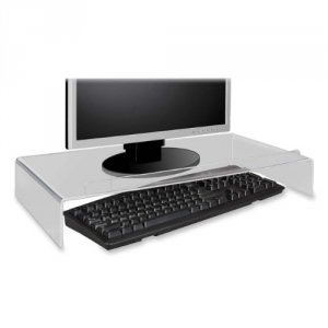 Kantek AMS300 Acrylic Monitor Stand With Keyboard Storage - Up To 19