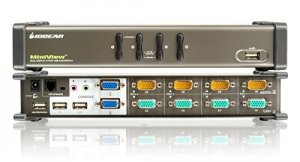 Iogear GCS1744 4 Port Dual View Kvm Switch Waudio And Usb Peripheral S