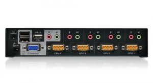 Iogear GCS1804 4 Port Kvmp Switch With Usb 2.0 Hub And Audio