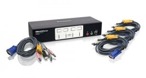 Iogear GCS1804 4 Port Kvmp Switch With Usb 2.0 Hub And Audio