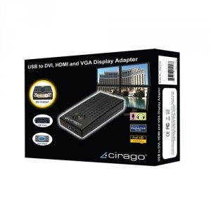 Cirago UDA1100 Adapter Usb To Hdmi Dvi Vga Black