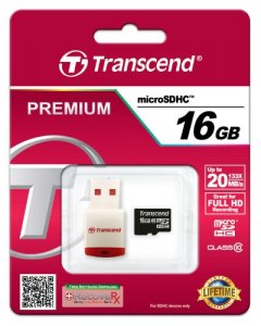 Transcend TS16GUSDHC10-P3 16gb Microsdhc10 + Rdp3 Card Reader