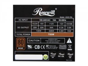 Rosewill Hive-750S Power Supply Hive-750 750w Atx Eps 12v Active Pfc 8