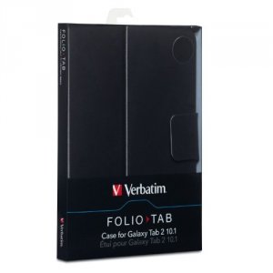 Verbatim 98188 Folio Case For Samsung Galaxy Tab 2 10.1, , Black