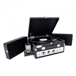 Pyle PLTT82BTBK Retro Vintage Bt Turntable      Vinyl-to-mp3 Recording