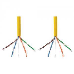 Tripp N022-01K-YW Cat5e 350 Mhz Bulk Solid-core Pvc Cable, Yellow, 100