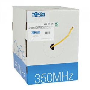 Tripp N022-01K-YW Cat5e 350 Mhz Bulk Solid-core Pvc Cable, Yellow, 100