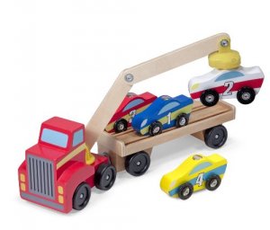 Melissa 9390 Magnetic Car Loader Trucks      Trains  Vehicles Wooden V