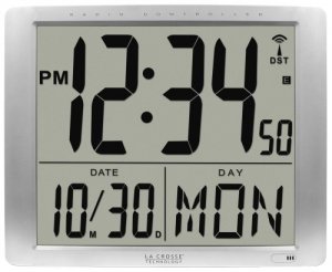 Lacrosse 515-1316 Atomic Digital Wall Clock       With Jumbo Lcd Displ