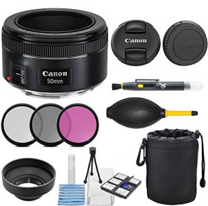 Canon CT-CAN50STM-040716 Ef 50mm F1.8 Stm Lens With 3pc Filter Kit (uv