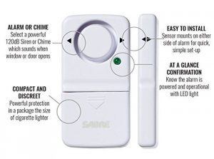 Sabre HSDWA4 Wireless Home Security Door Window Burglar Alarm W 120 Db