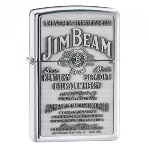 Zippo 250JB.928 Jim Beam High Polish Chrome Lighter With Pewter Emblem