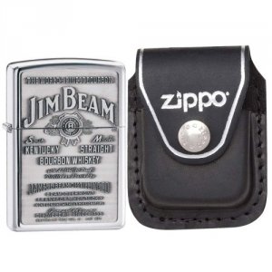 Zippo 250JB.928 Jim Beam High Polish Chrome Lighter With Pewter Emblem