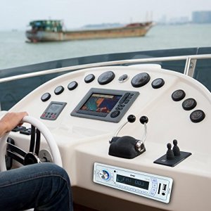 Pyle PLMR19W Marine Radio  Amfmw.band; Remote; Cardreader + Usb Port