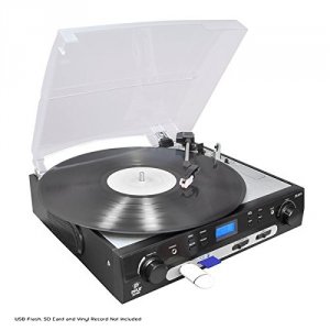 Pyle PLTTB9U Usb Turntable Direct To Digital Usb Sd Card Encoder Am Fm