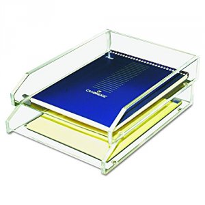 Kantek AD15 Acrylic Double Letter Tray - 2 Tier(s) - 2.5 Height X 10.5