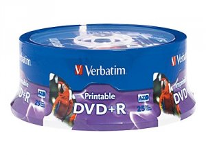 Verbatim 96190 Dvd+r, , 4.7gb, 16x, White Inkjet Printable, 25pk Spind