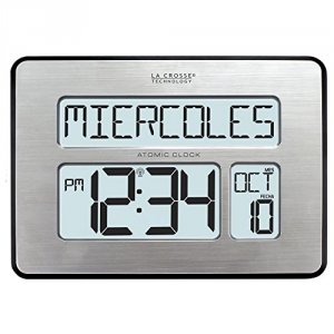 Lacrosse 513-1419BL-INT Atomic Digital Wall Clock       With Indoor Te