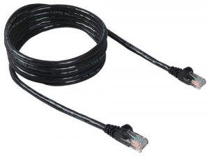 Belkin A3L791-100-BLK 100ft Cat5e Patch Cable, Utp, Black Pvc Jacket, 