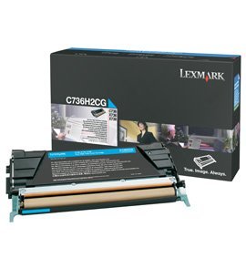 Original Lexmark C736H2CG Cyan High Yield Toner Cart For