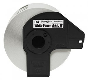 Brother DK2225 Continuous Paper Label Roll - Black On White - 1.5 In