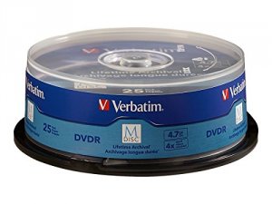 Verbatim 98908 M Disc Dvd-r, , 4.7gb, 4x, Branded Surface,  25pk Spind